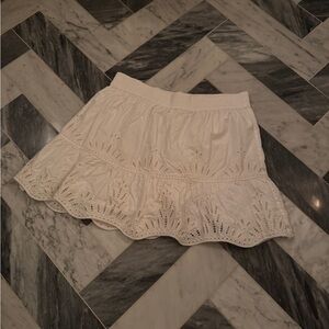 Scalloped White Eyelet Skirt